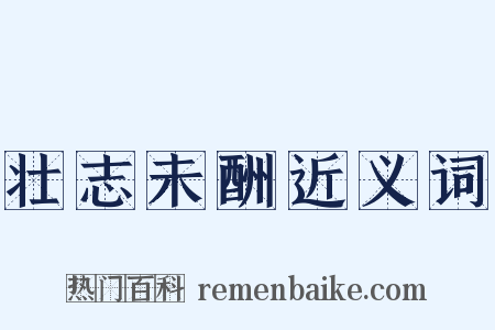 壮志未酬近义词是什么意思的图片